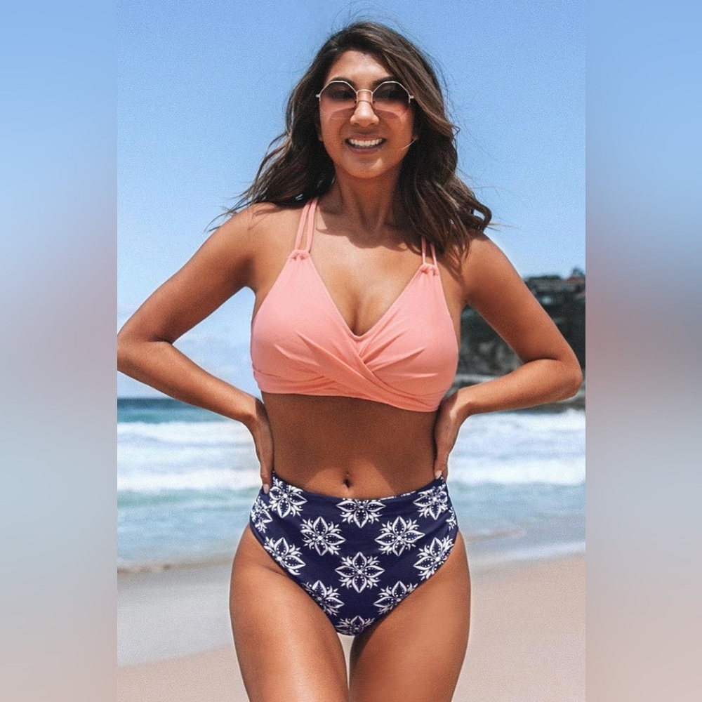 NWOT Cupshe Solid and Boho print Bikini